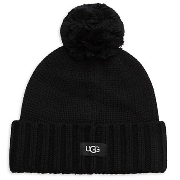 UGG | Accessories | Nwt Ugg Knit Pom Pom Beanie In Black 